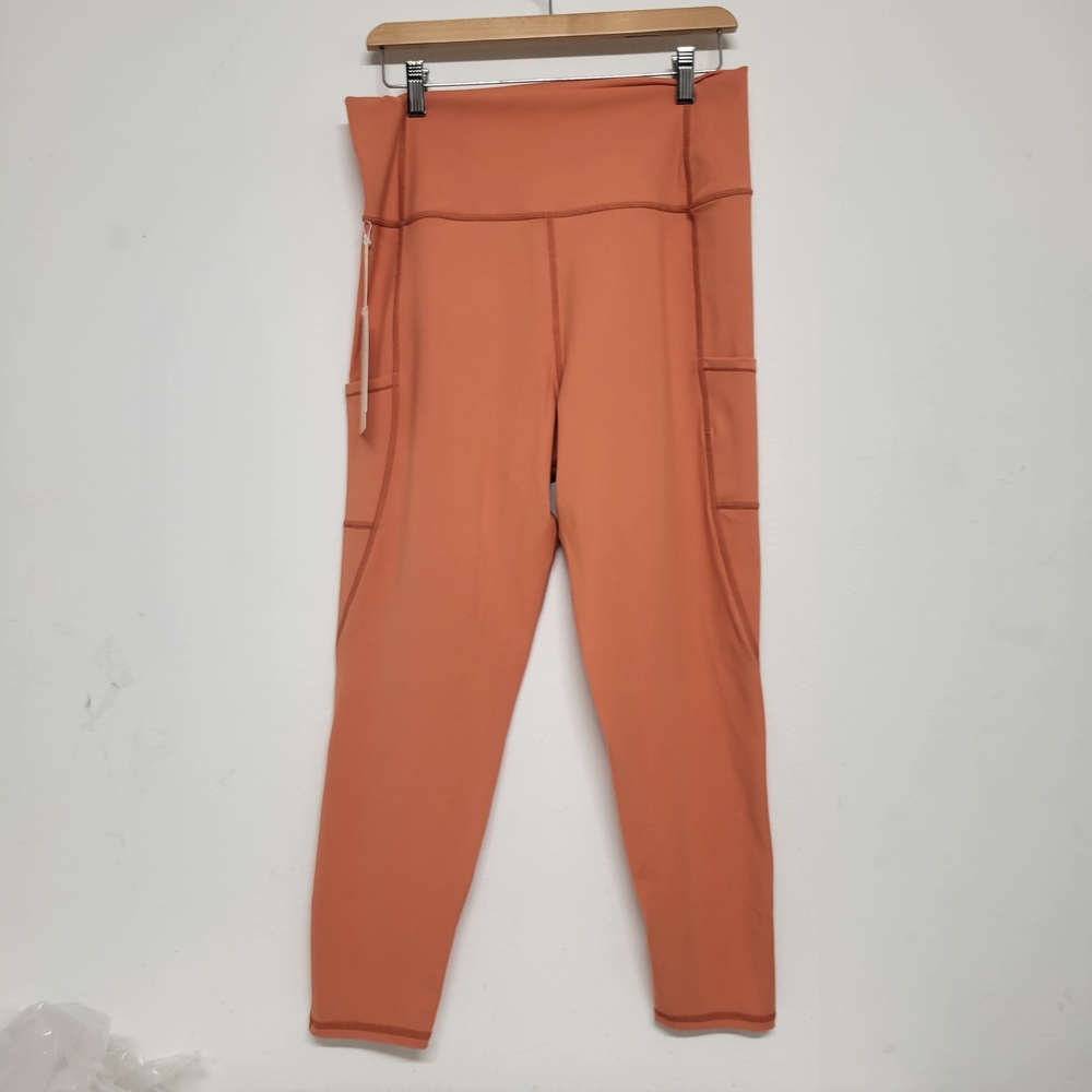 Women's High-Waist Baree3 With Pockets Orange Leggings